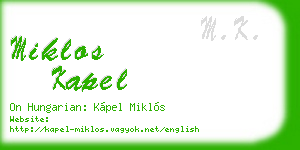 miklos kapel business card
