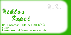 miklos kapel business card